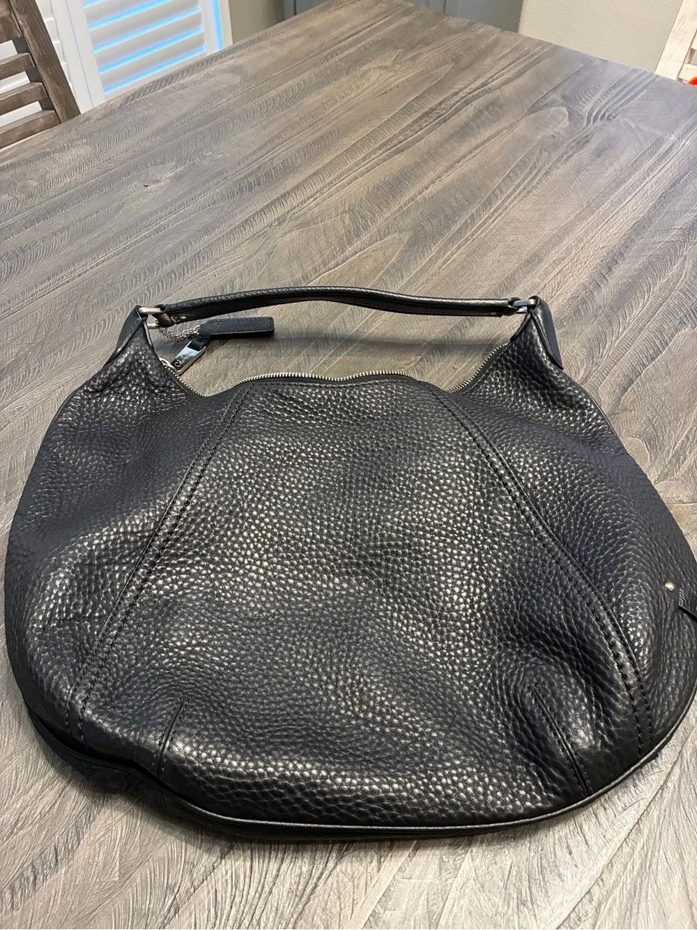 Cole Haan Pebbled Leather Hobo Shoulder Bag with Wrist Wallet - Black